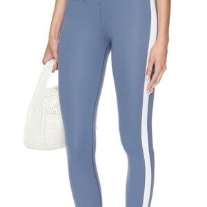 Splits59 dusty Clare Rigor High waist 7/8 steel blue & white stripe legging NWT